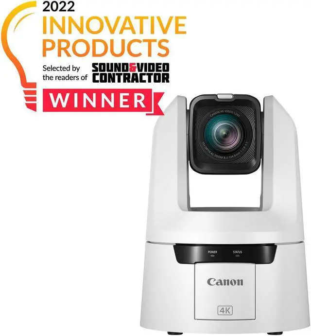 Alt view image 3 of 9 - Canon CR-N500 Professional 4K NDI PTZ Camera (White) (4839C002)