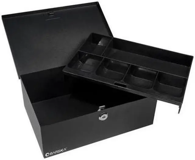Alt view image 19 of 20 - Cash Box and 6 Compartment Coin Tray with Key Lock