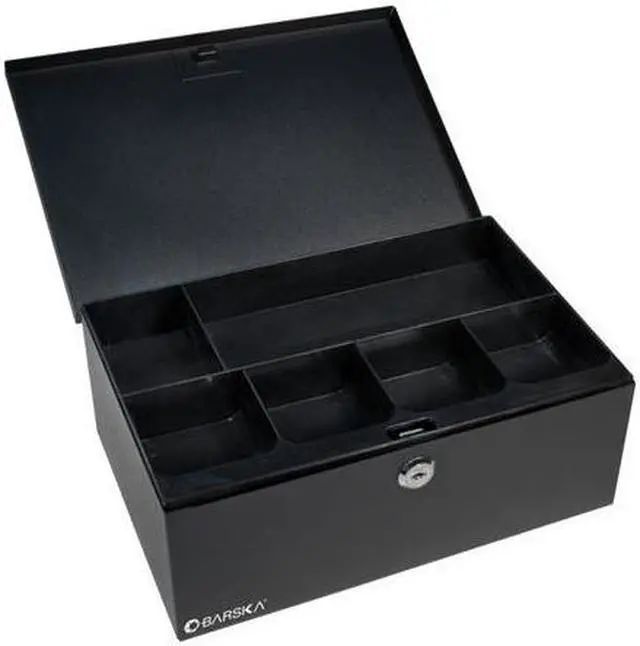 Alt view image 18 of 20 - Cash Box and 6 Compartment Coin Tray with Key Lock