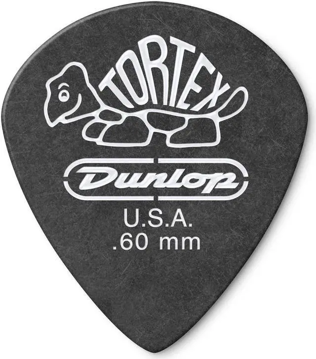 Main image of Dunlop Tortex Jazz III Guitar Picks, .60mm Gauge, Pitch Black, 72-Pack