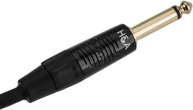 Alt view image 2 of 3 - H&A Elite Pro 3' 1/4" Male to 1/4" Male Instrument Cable w/ Rean Gold Connectors