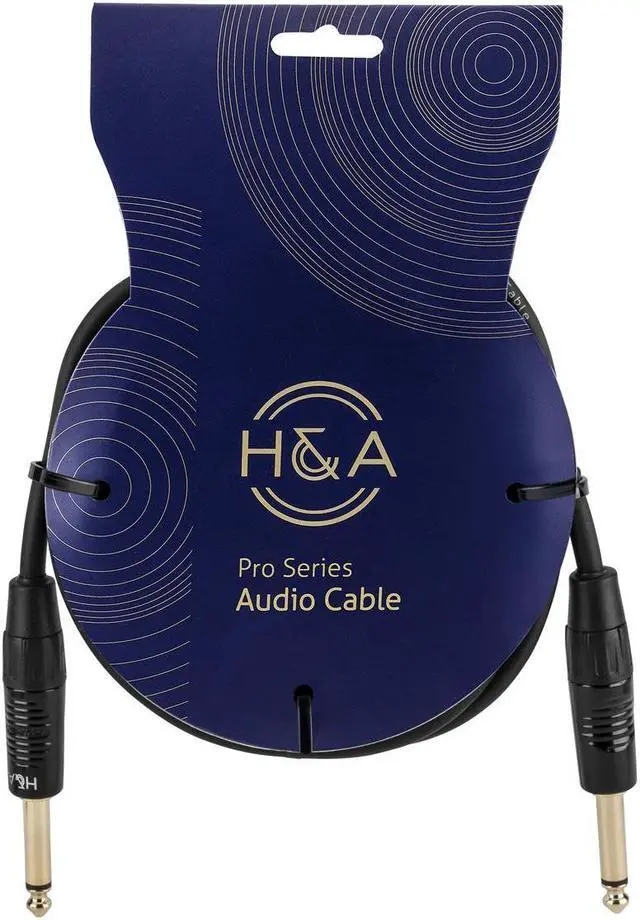 Alt view image 3 of 3 - H&A Elite Pro 3' 1/4" Male to 1/4" Male Instrument Cable w/ Rean Gold Connectors