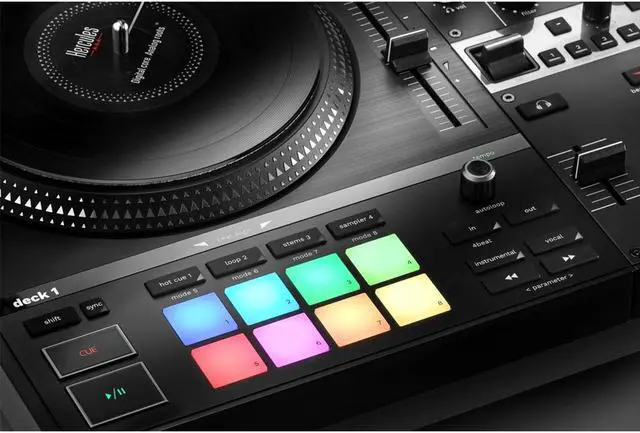 Alt view image 8 of 11 - Hercules DJControl Inpulse T7, 2 Deck Motorized DJ Controller with built in STEMS Control, Serato DJ and DJUCED included