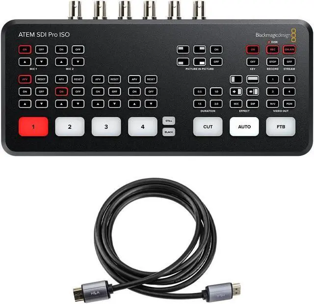 Main image of Blackmagic Design ATEM SDI Pro ISO Live Production Switcher, w/6' HDMI 2.0 Cable