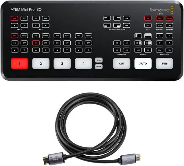 Main image of Blackmagic Design ATEM Mini Pro ISO HDMI Live Stream Switcher, w/6' HDMI Cable