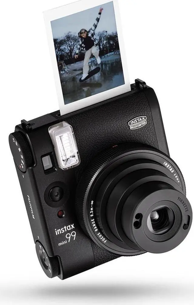 Alt view image 2 of 7 - Fujifilm Instax Mini 99 Instant Film Camera, Matte Black, Bundle with Instant Daylight Film Pack, 20 Exposures + Slinger Photo Album