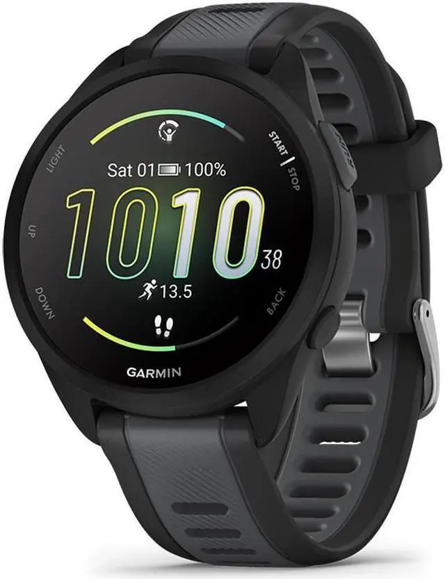 Main image of Garmin Forerunner 165, Black/Slate Grey | GPS Running Smart Watch 010-02863-20