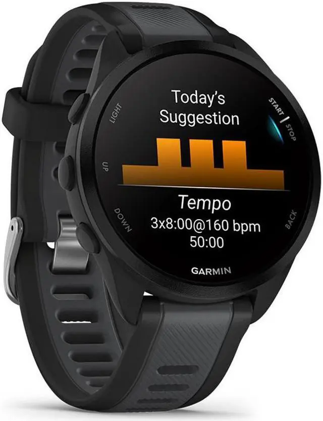 Alt view image 3 of 8 - Garmin Forerunner 165, Black/Slate Grey | GPS Running Smart Watch 010-02863-20