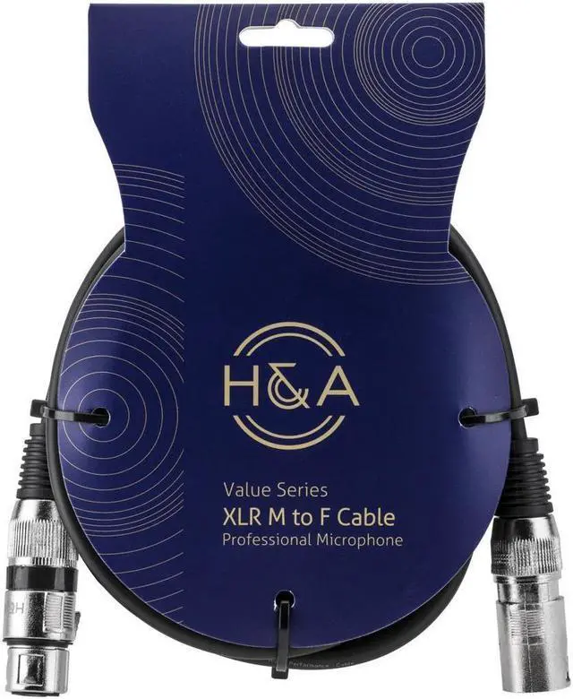 Alt view image 4 of 4 - H&A Value Series XLR M to F Professional Microphone Cable - 10' #V-XMF-10