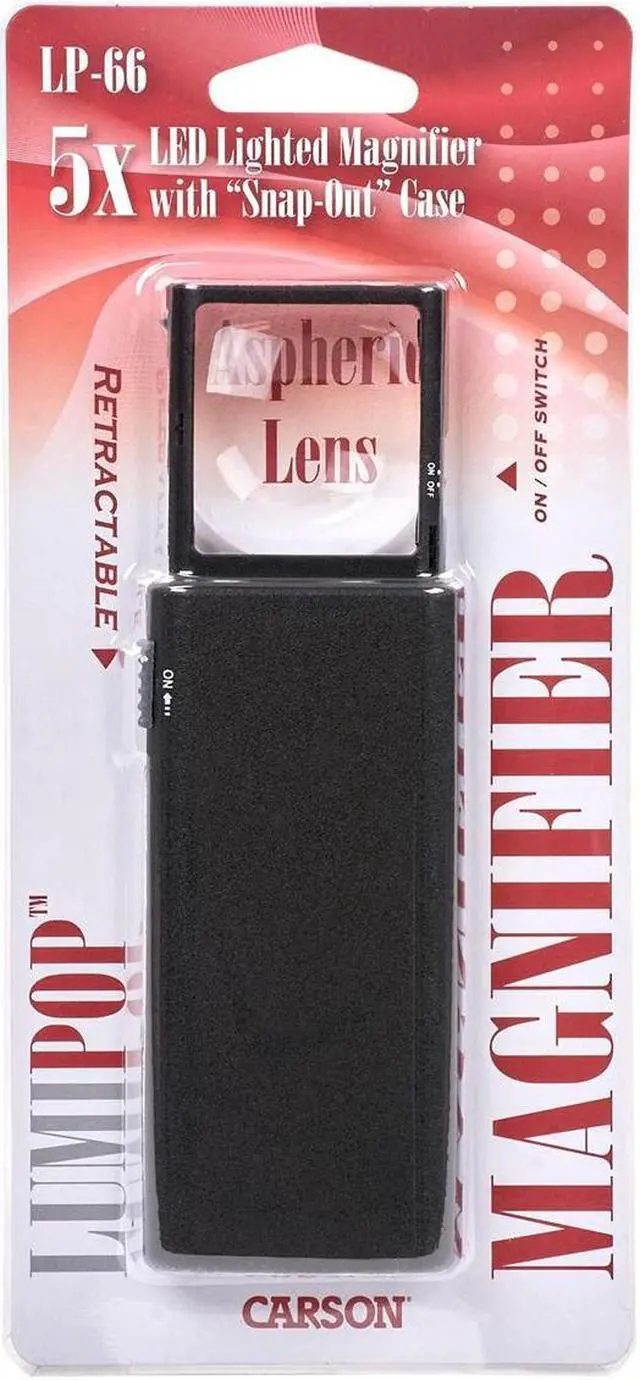 Alt view image 4 of 4 - Carson 5X LumiPop LED Light Pop-Out Magnifier #LP-66