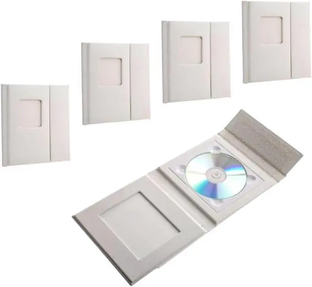 Main image of Adorama Overlapping CD Holder with Cover Window, Holds 1 CD, White | 5-Pack