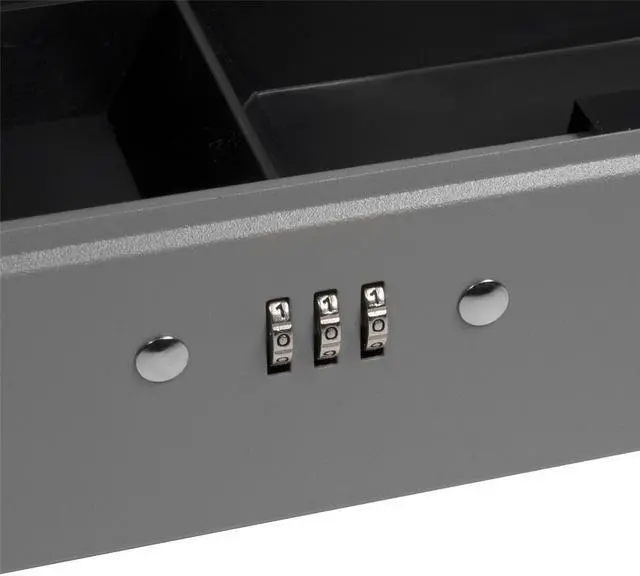 Alt view image 7 of 8 - 10 Inch Gray Cash Box with Combination Lock