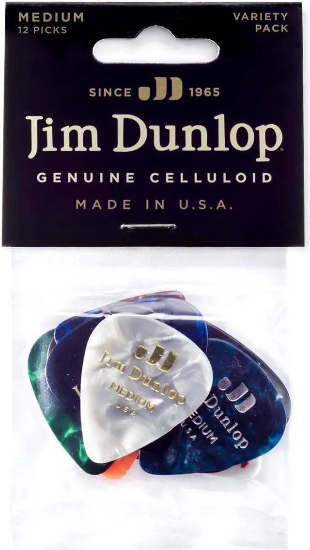 Alt view image 4 of 4 - Dunlop PVP106 celluloid Variety Pack Medium guitar Picks