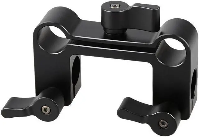 Alt view image 3 of 5 - CAMVATE 15mm Rod Offset Railblock 90 Degree DSLR Support Set with Black Knob