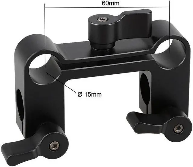 Alt view image 4 of 5 - CAMVATE 15mm Rod Offset Railblock 90 Degree DSLR Support Set with Black Knob