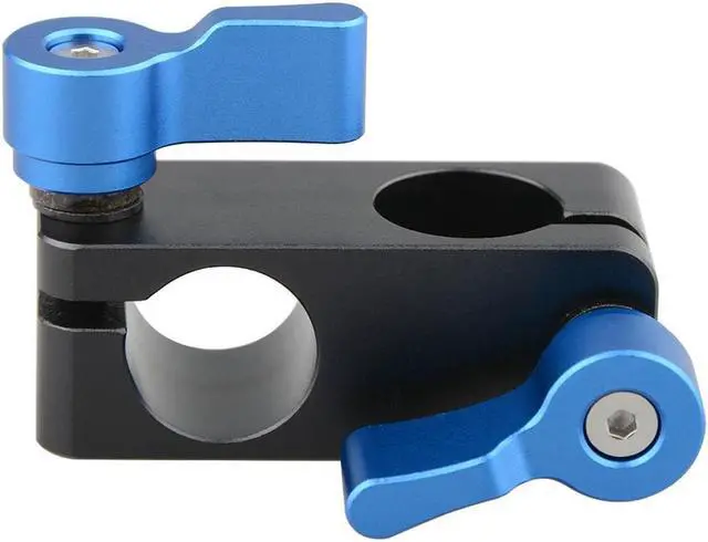 Main image of CAMVATE 90 Degree Rod Rig Adapter Clamp for DSLR 15mm Rods Rig System Shoulder Mount, Blue Knob