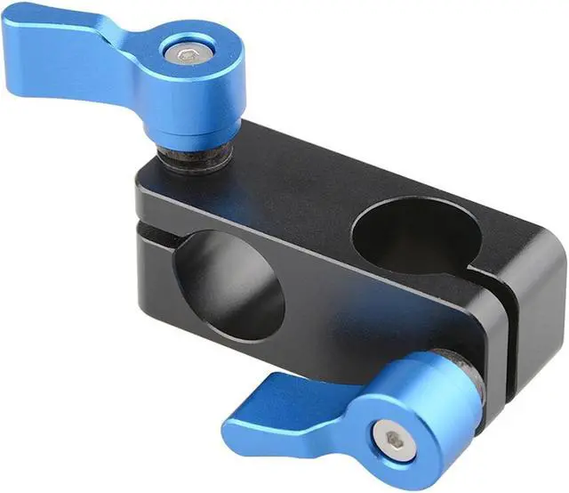 Alt view image 4 of 7 - CAMVATE 90 Degree Rod Rig Adapter Clamp for DSLR 15mm Rods Rig System Shoulder Mount, Blue Knob