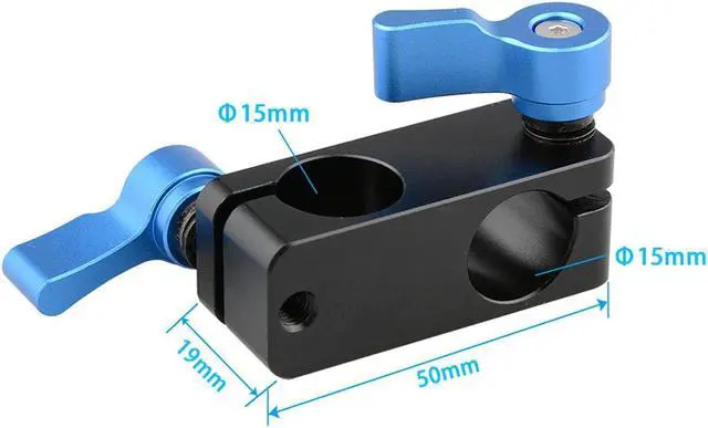 Alt view image 6 of 7 - CAMVATE 90 Degree Rod Rig Adapter Clamp for DSLR 15mm Rods Rig System Shoulder Mount, Blue Knob