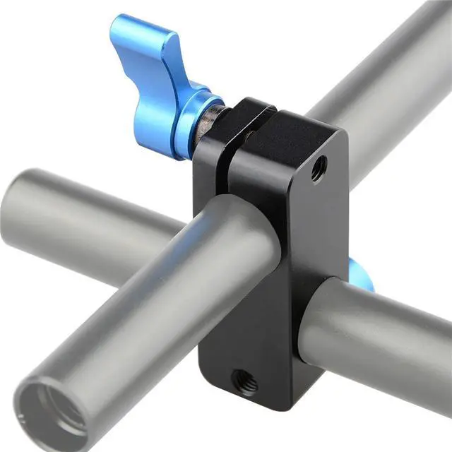 Alt view image 7 of 7 - CAMVATE 90 Degree Rod Rig Adapter Clamp for DSLR 15mm Rods Rig System Shoulder Mount, Blue Knob