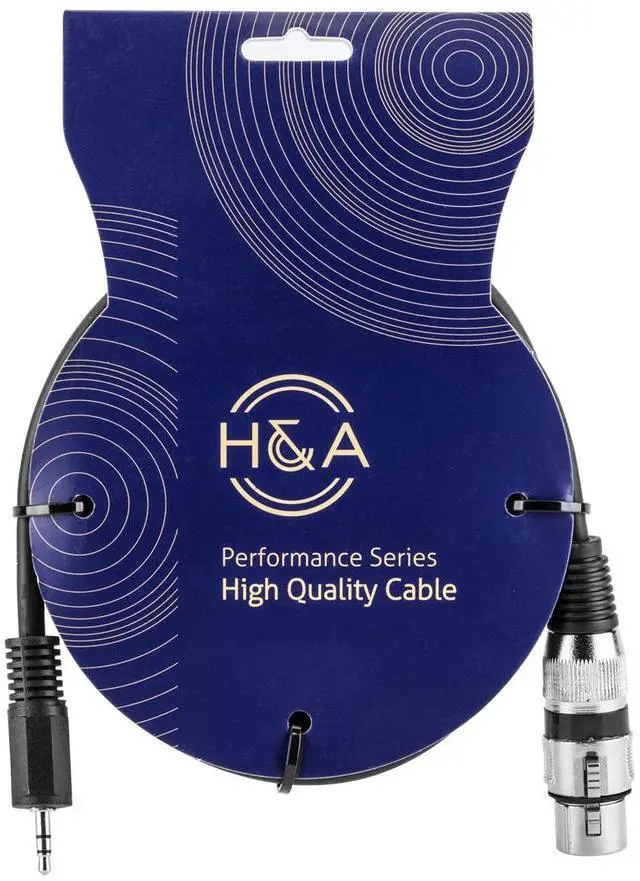 Alt view image 4 of 4 - H&A 3-Pin XLR Female to 3.5mm Stereo Mini-Plug Cable 6' #XSM-FM-6