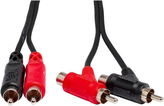 Alt view image 8 of 10 - Hosa CRA-201PB Dual RCA to RCA Cable Black 1 m