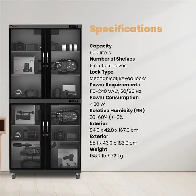 Alt view image 6 of 7 - Slinger Electronic Dry Cabinet with Combination Lock, 600L