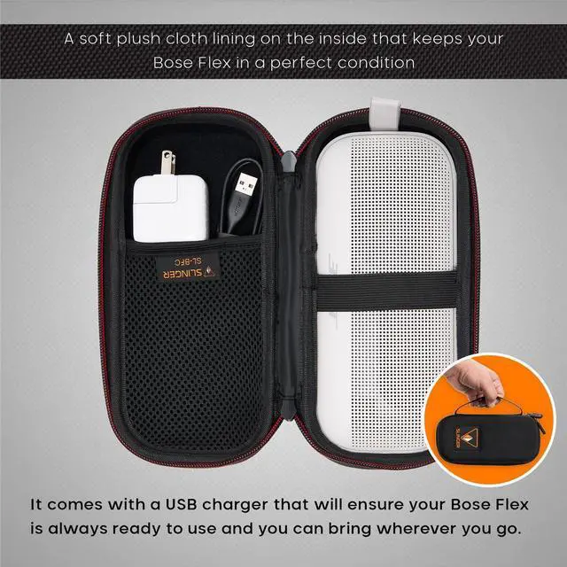 Alt view image 4 of 7 - Slinger Hard Shell Travel Case with USB Charger for Bose Flex Speaker #SL-BFC