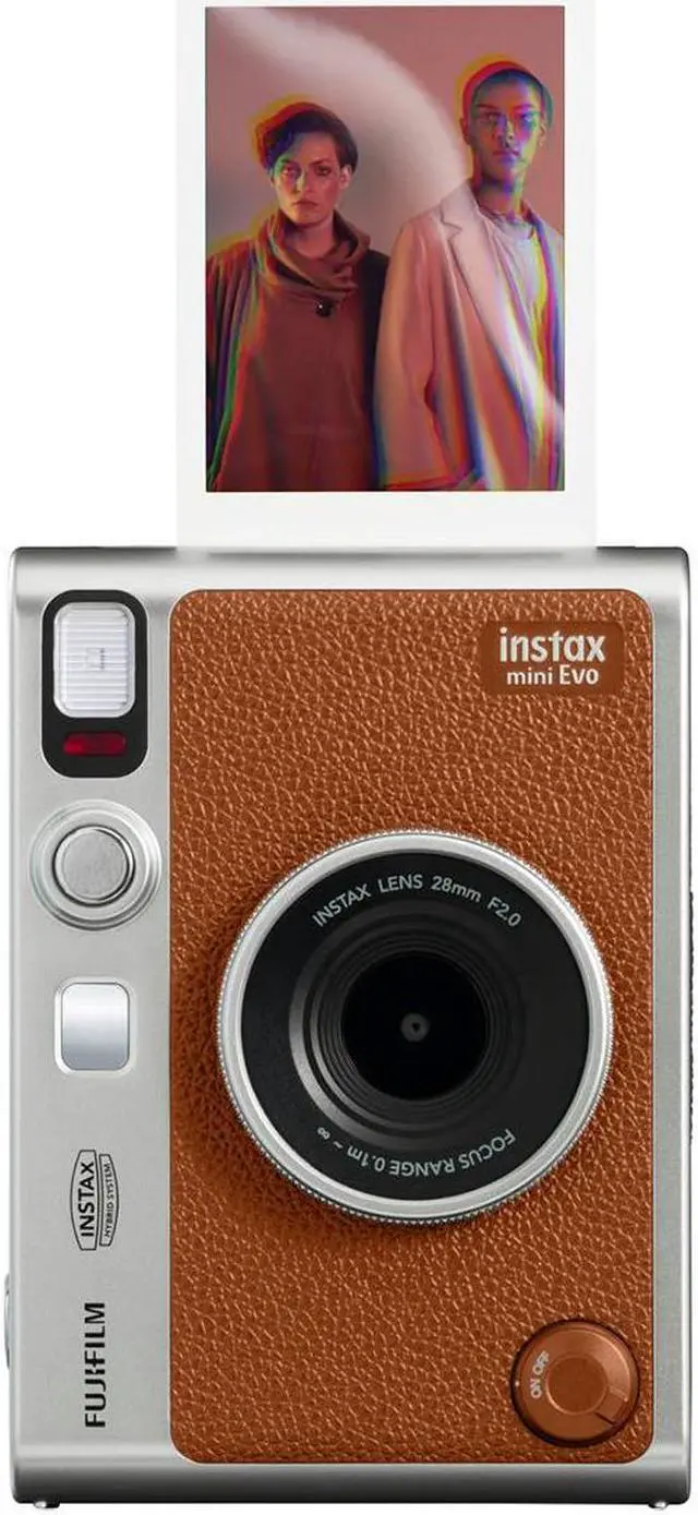 Alt view image 4 of 15 - FUJIFILM INSTAX MINI EVO Hybrid Instant Camera (Brown) - 16812534