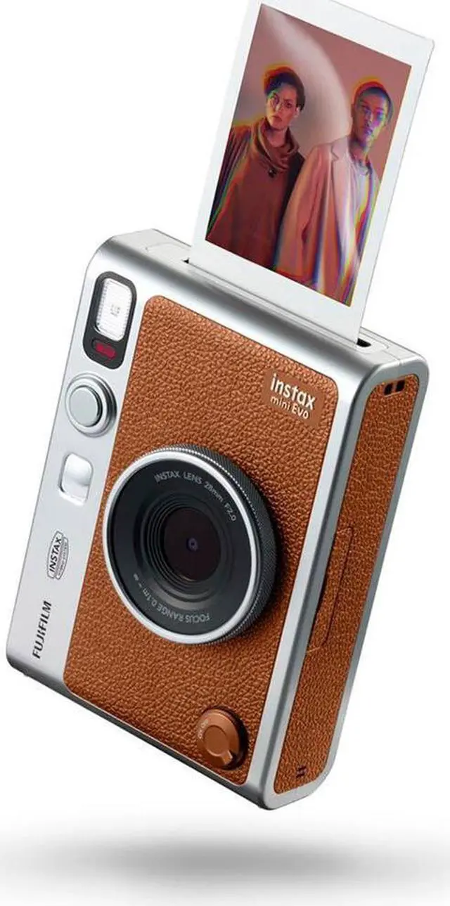 Alt view image 5 of 15 - FUJIFILM INSTAX MINI EVO Hybrid Instant Camera (Brown) - 16812534