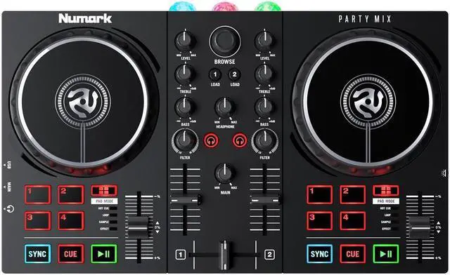 Alt view image 15 of 20 - Numark Party Mix II DJ Controller with Light Show