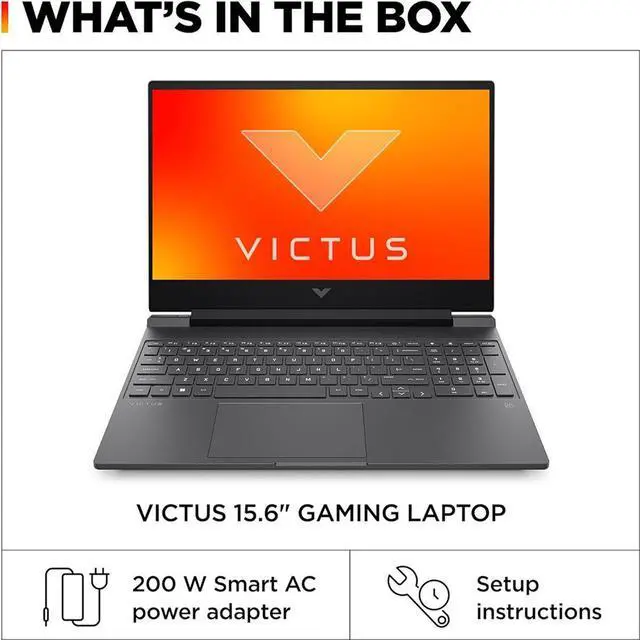 Alt view image 5 of 13 - HP VICTUS 15-fa1300nr 15.6" Gaming Laptop i5-12450H 8GB 512GB RTX4050 A05XLUAABA