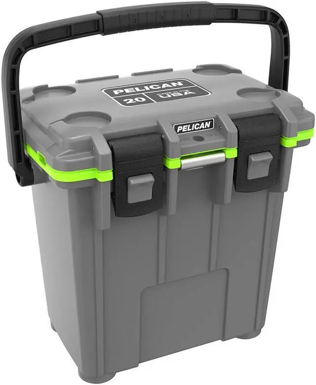 Alt view image 2 of 12 - Pelican Elite 20 Quart Cooler (Dark Grey/Green)