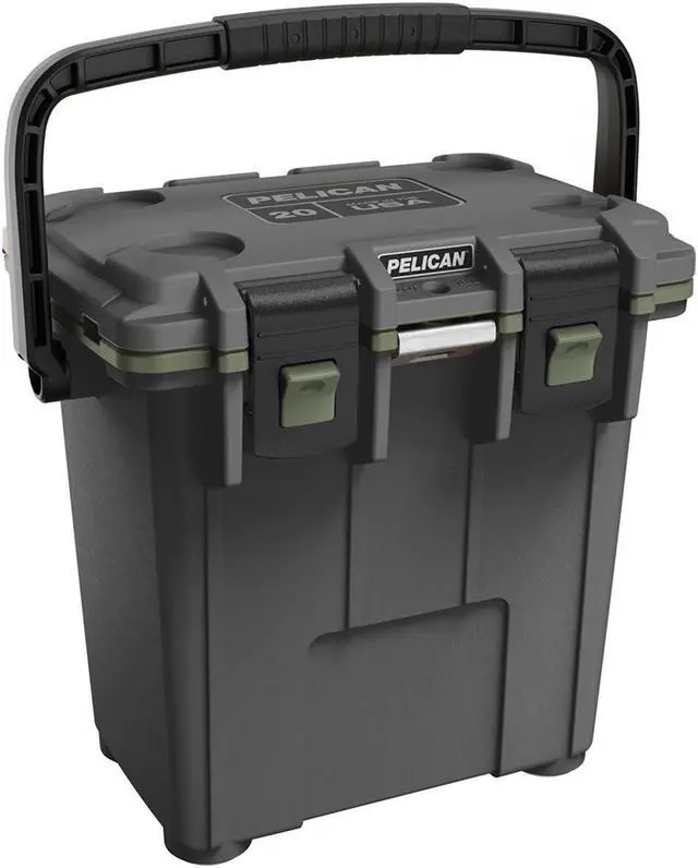 Alt view image 12 of 12 - Pelican Elite 20 Quart Cooler (Dark Grey/Green)