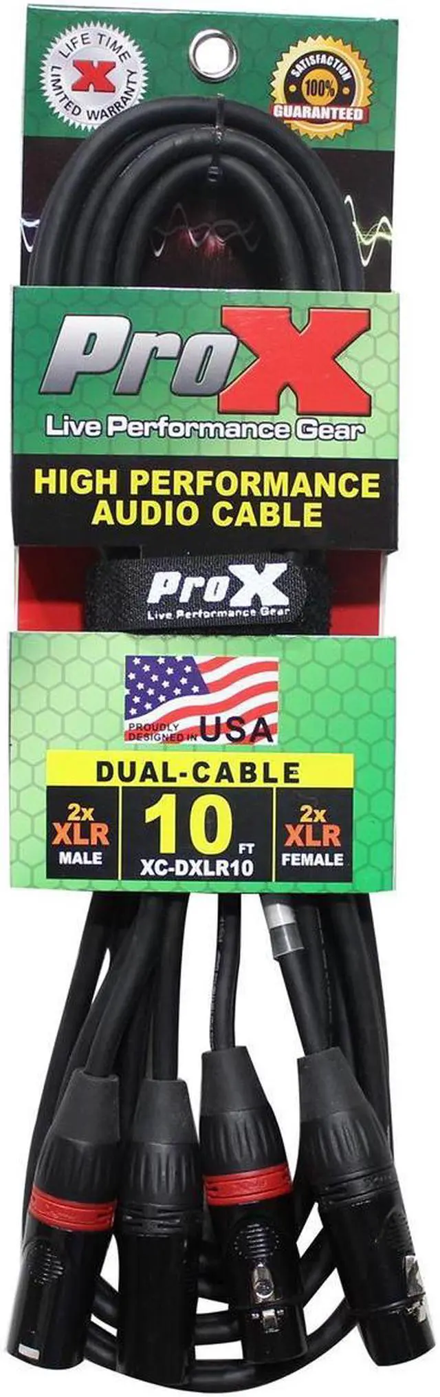 Alt view image 3 of 5 - ProX XC-DXLR10 | 10\' Dual XLR-M to Dual XLR-F Cable