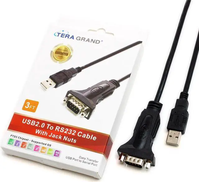 Alt view image 8 of 11 - Tera Grand - Premium USB 2.0 to RS232 Serial DB9 6' Adapter Cable - Supports Windows 10, 8, 7, Vista, XP, 2000, 98, Linux and Mac - Built with FTDI Chipset and Hex Jack Nuts
