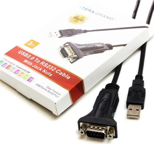 Alt view image 10 of 11 - Tera Grand - Premium USB 2.0 to RS232 Serial DB9 6' Adapter Cable - Supports Windows 10, 8, 7, Vista, XP, 2000, 98, Linux and Mac - Built with FTDI Chipset and Hex Jack Nuts