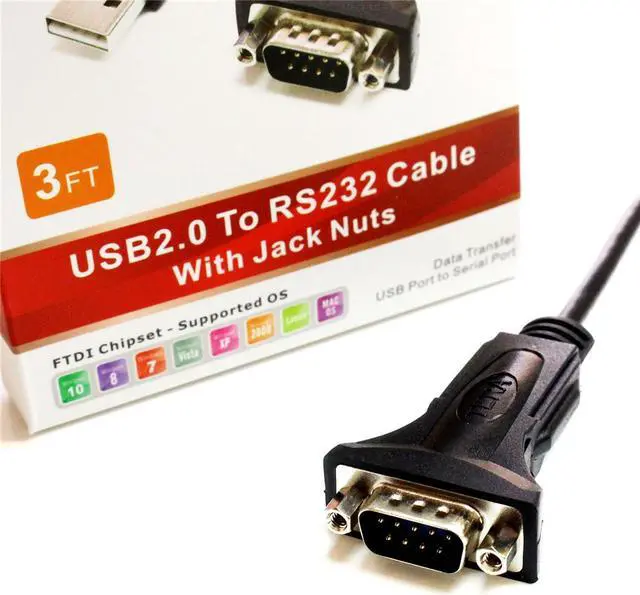 Alt view image 11 of 11 - Tera Grand - Premium USB 2.0 to RS232 Serial DB9 6' Adapter Cable - Supports Windows 10, 8, 7, Vista, XP, 2000, 98, Linux and Mac - Built with FTDI Chipset and Hex Jack Nuts