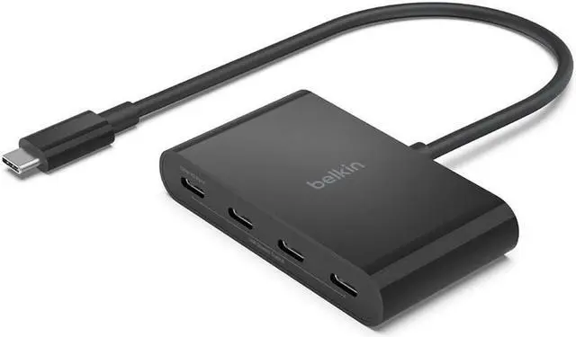Alt view image 9 of 15 - Belkin Connect USB-C to 4-Port USB-C Hub, Multiport Adapter Dongle with 4 USB-C 3.2 Gen2 Ports & 100W PD with Max 10Gbps High Speed Data Transfer for Mac, Windows, and Chrome devices with a USB-C port
