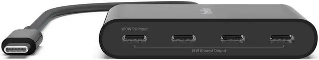 Alt view image 10 of 15 - Belkin Connect USB-C to 4-Port USB-C Hub, Multiport Adapter Dongle with 4 USB-C 3.2 Gen2 Ports & 100W PD with Max 10Gbps High Speed Data Transfer for Mac, Windows, and Chrome devices with a USB-C port