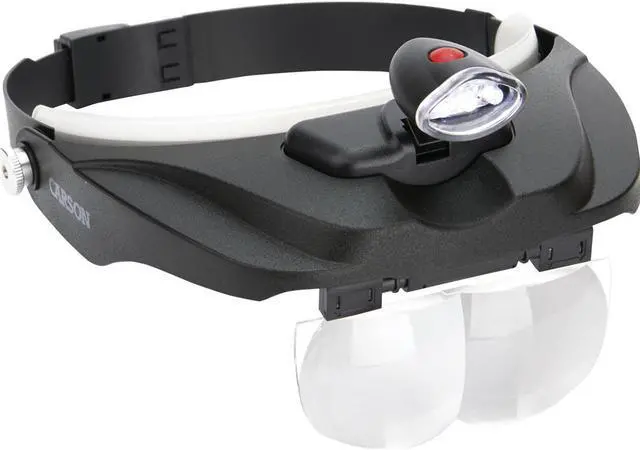 Alt view image 13 of 15 - CARSON CP-60 Carson LED Lighted Head Visor Magnifier 1.5x2x2.5x3x