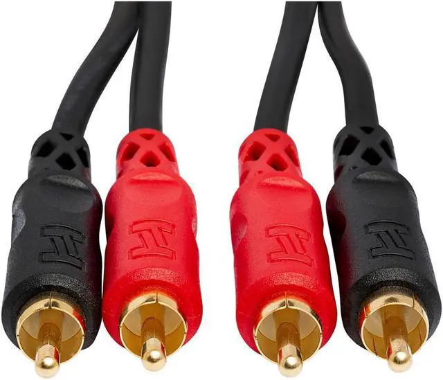 Alt view image 6 of 8 - HOSA GOLD-PLATED DUAL RCA - DUAL RCA, 1m (3.3 ft.) MOLDED-SHELL