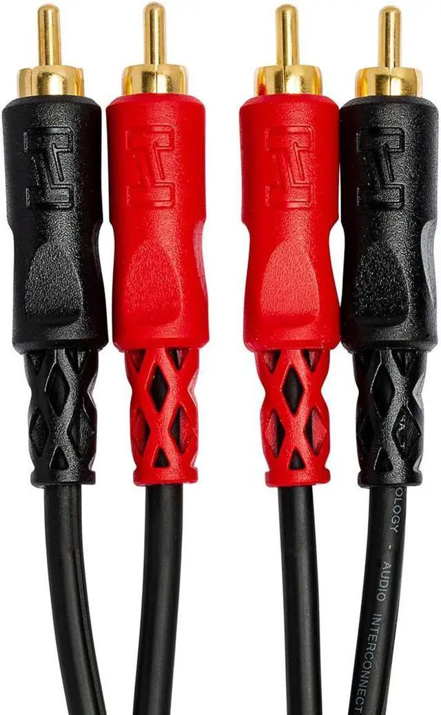 Alt view image 7 of 8 - HOSA GOLD-PLATED DUAL RCA - DUAL RCA, 1m (3.3 ft.) MOLDED-SHELL