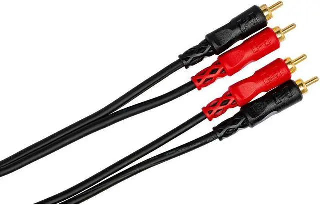 Alt view image 8 of 8 - HOSA GOLD-PLATED DUAL RCA - DUAL RCA, 1m (3.3 ft.) MOLDED-SHELL