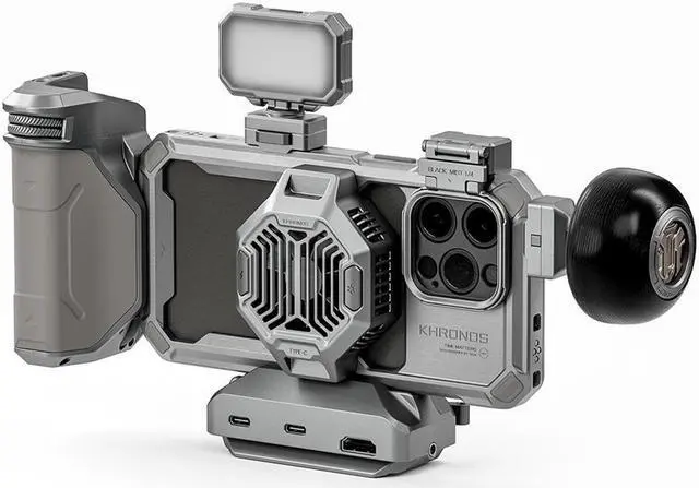 Main image of Tilta Tilta Khronos iPhone 15 Pro Max Ultimate Kit, Titanium White #TKIP15PMDTW