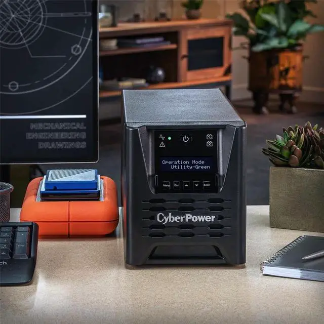 Alt view image 8 of 16 - CyberPower PR750LCD3C Smart App Sinewave UPS Systems - 750VA/750W, 100 - 125 VAC, NEMA 5-15P, Tower, Sine Wave, 6 Outlets, LCD, PowerPanel® Business