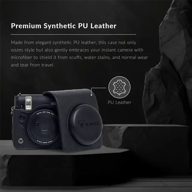 Alt view image 3 of 7 - Slinger Protective Case for Fujifilm Instax Mini 99 Instant Film Camera, Black