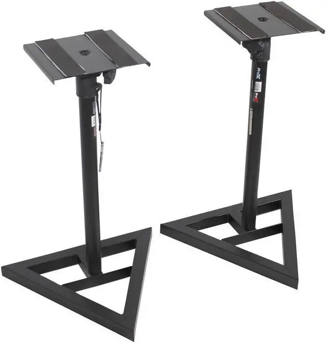 Alt view image 4 of 7 - ProX X-MS12 Pair of Monitor Speaker Platform Stands W/Rubberized Platform and Wide Base