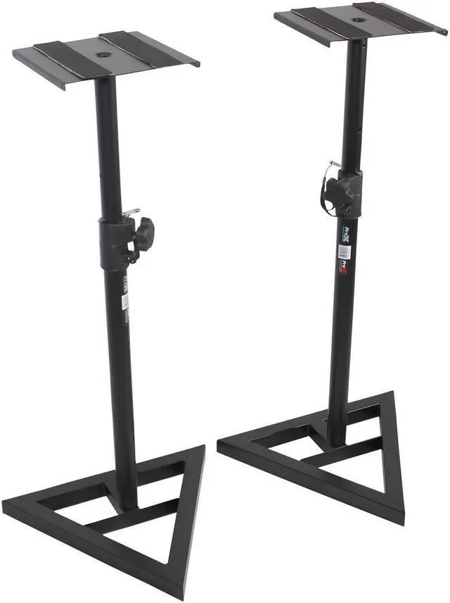 Alt view image 3 of 7 - ProX X-MS12 Pair of Monitor Speaker Platform Stands W/Rubberized Platform and Wide Base