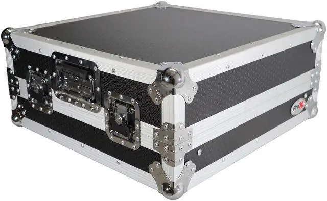 Alt view image 7 of 13 - prox cases x19mixlt top load dj mixer road gig ready flight combo rack w/gliding laptop shelf