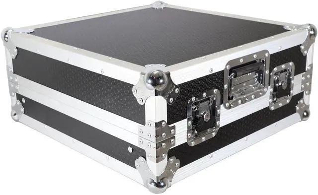 Alt view image 9 of 13 - prox cases x19mixlt top load dj mixer road gig ready flight combo rack w/gliding laptop shelf
